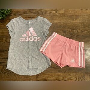 Adidas Little Girls T-shirt & Shorts Set Sz 4T